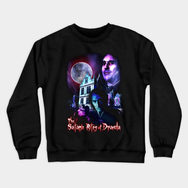 Satanic Rites Of Dracula Design Crewneck Sweatshirt by HellwoodOutfitters